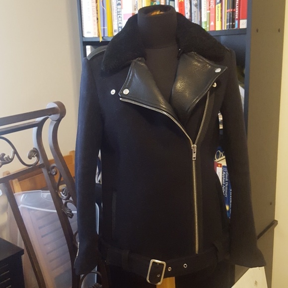 Sandro Jackets & Blazers - SALE!!! Sandro navy wool moto jacket size 4